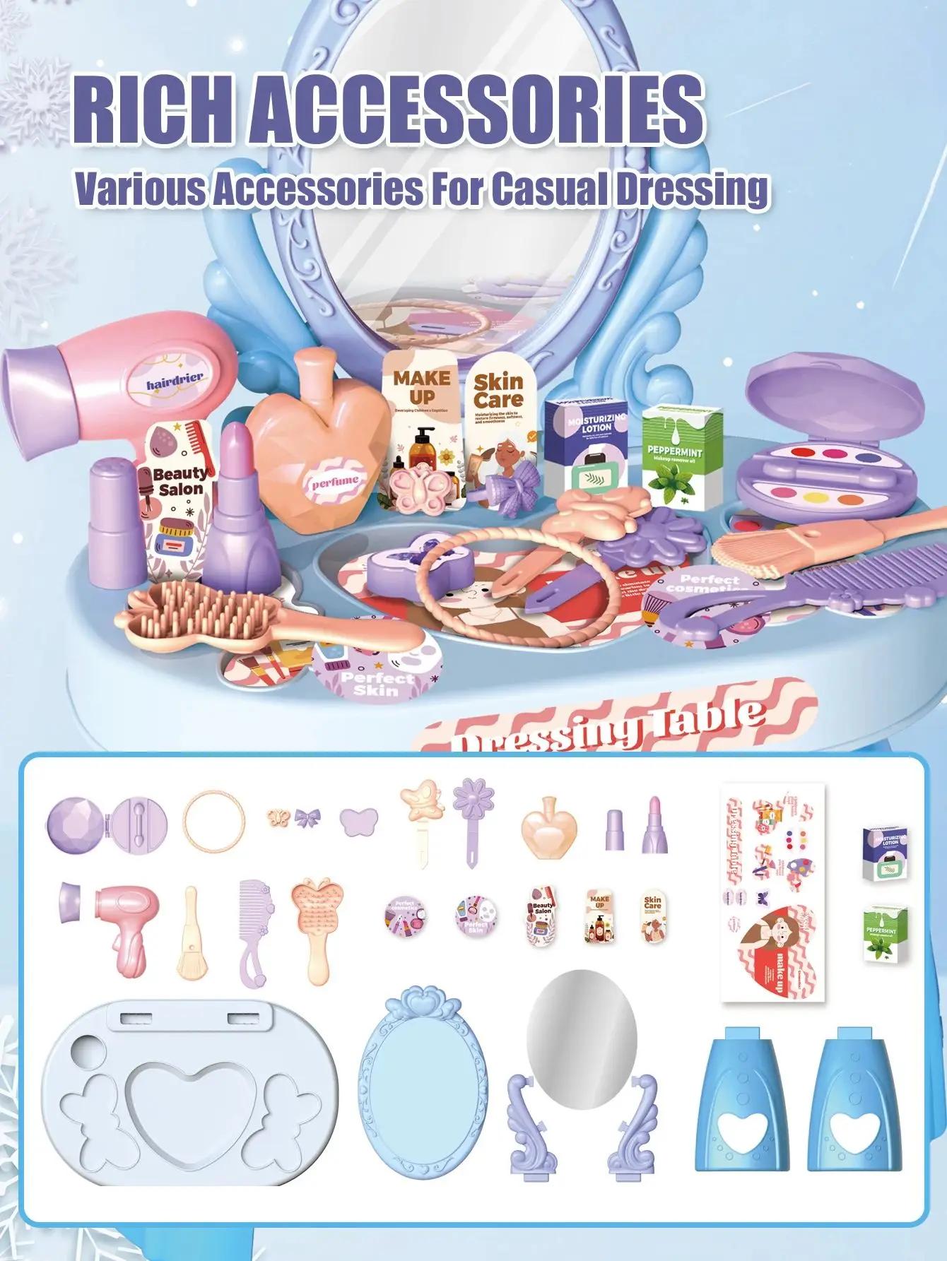 High-Quality 30Pcs Youngsters High-Quality Dressing High-Quality Table High-Quality Toy Collection kit High-Quality For High-Quality Girls синий