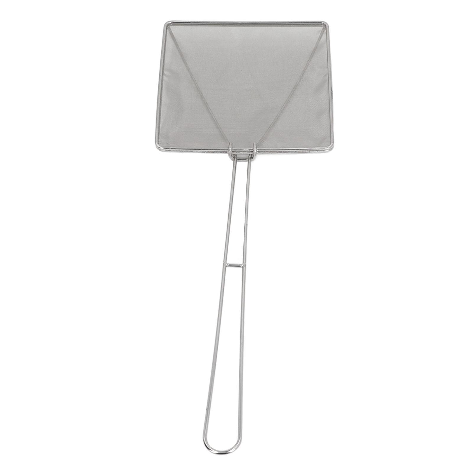 

Oil Residue Shovel Strainer 304 Stainless Steel Square Fine Mesh Wok Skimmer Slotted Spoon for Cooking Frying Oil
