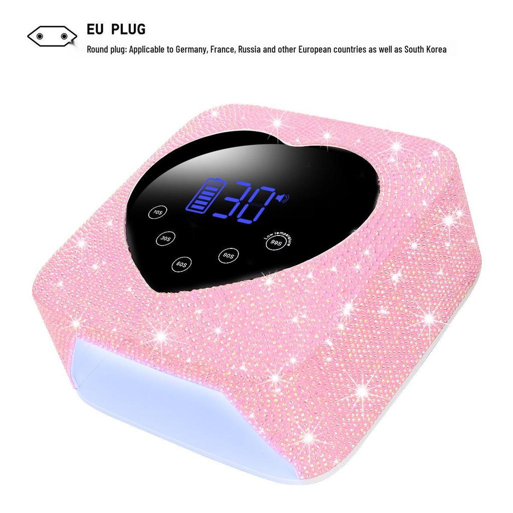 Rechargeable Wireless Nail Art UV/LED Lamp with Rhinestone Design