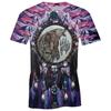 Men's 3D Printed T-Shirt Short Animal Wolf Print Sleeve O-Neck Pullover casual top