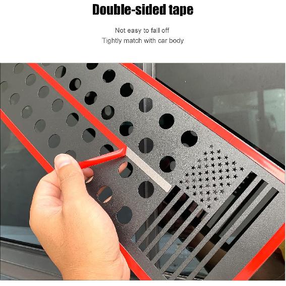 Rear Side Window Decals Trim Exterior Accessories for Jeep Wrangler JLU 4-Door & Gladiator JT 2018-2023, American Flag