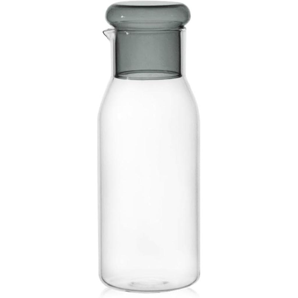 Glass Water Carafe Pitcher Bedside Night Carafe Juice Jug with Tumbler Glass,27oz