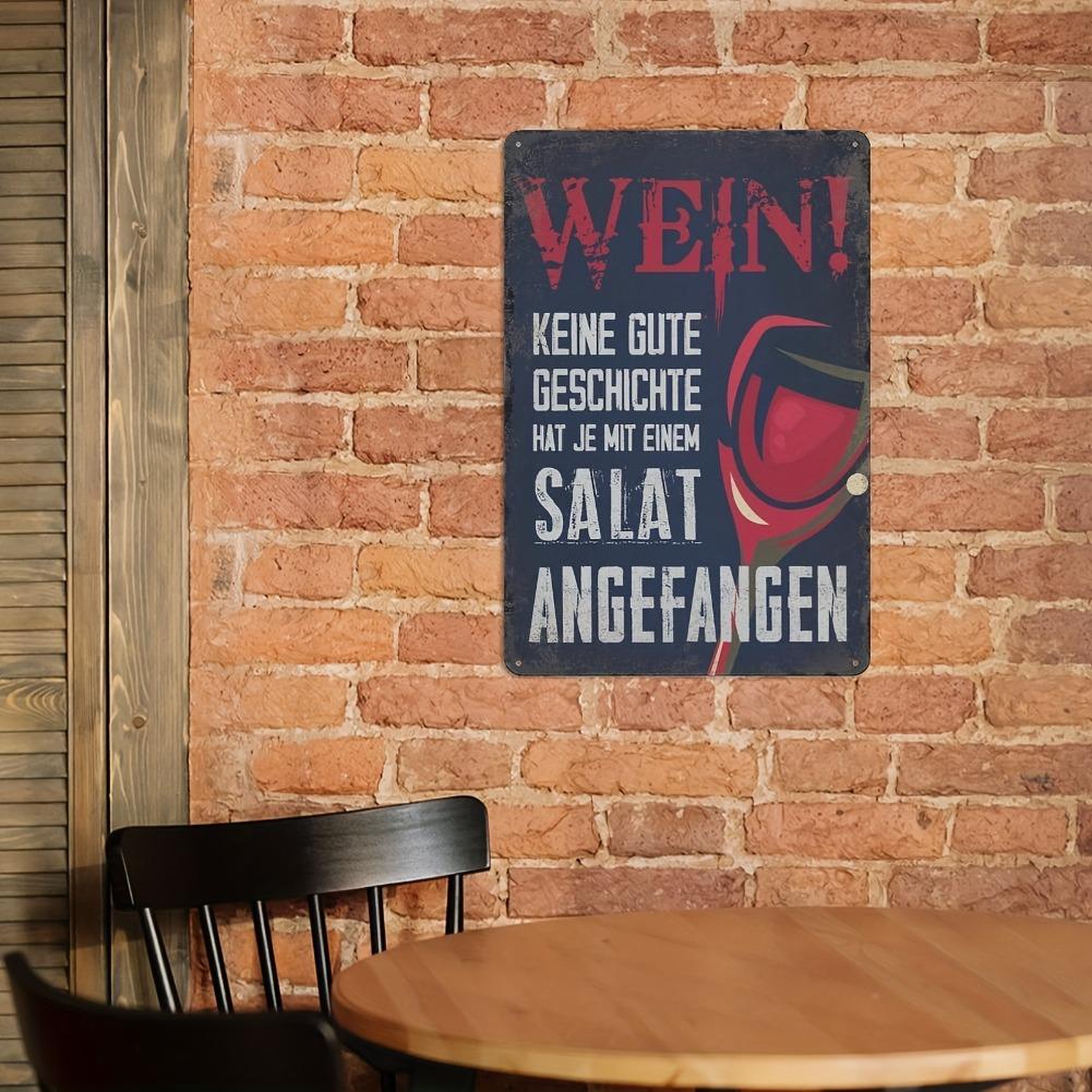 Decorative Metal Signs with German Phrases for Bar, Pub, and Home Decor – Vintage-Style Wall Plaques