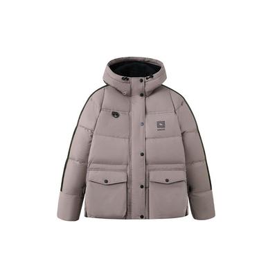 Patchwork Warme Sportliche Daunenjacke mit Kapuze Damenjacken Braun VN0A5F6OYEH