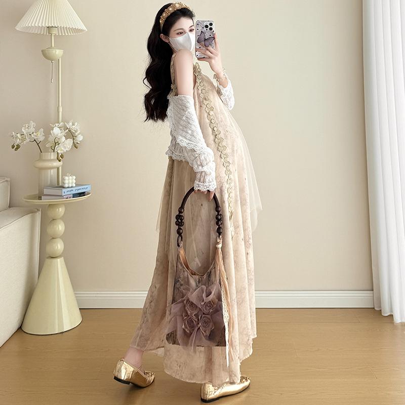 2025 Summer Korean-Style Maternity Dress & Sun Protection Set L