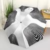 1pc Abstract Patterns Automatic Folding Umbrella with 8-Rib Windproof Design, Portable Foldable Sunshade Umbrella For Halloween 052