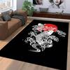 Koi Fish Rug with Wave Pattern and Red Sun Background Suitable for Use As an Anti-slip Game Mat for Living Room and Bedroom Sofas
