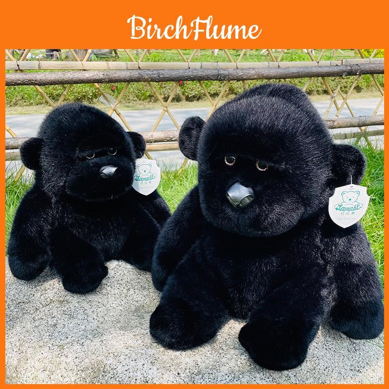 Black Chimpanzee Plush Toy Animal With Soft Short Pile For Kids Playroom Decor