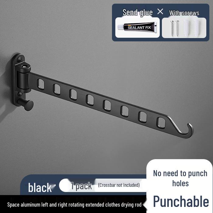 Invisible Wall-Mounted Folding Clothes Rack - No-Drill Bathroom or Balcony Storage Solution