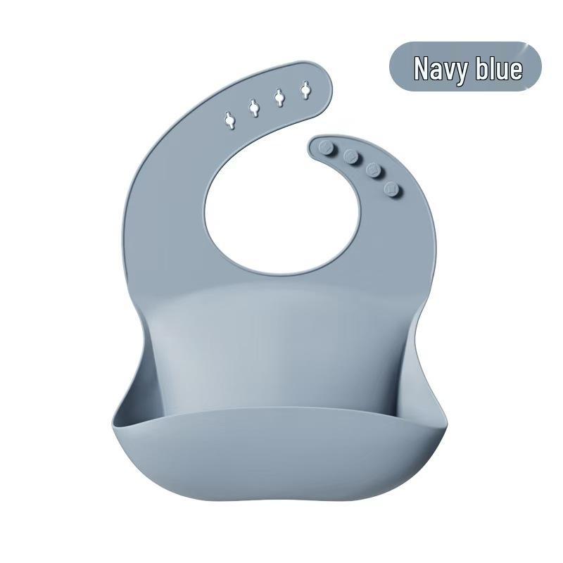 

Children s Silicone Waterproof & Oil-proof Bib - Wash-Free, Anti-Dirty Drool & Dining Protection. темно-синий