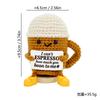 Funny Crochet Positive Energy Coffee Doll with Card Home Room Decoration Handmade Knitted Coffee Desk Ornament Christmas Gifts