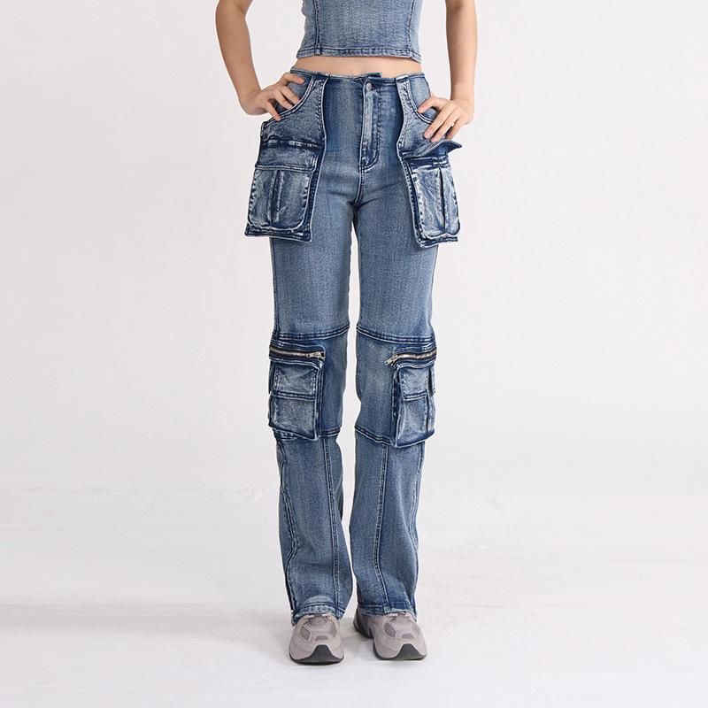 2025 Women's Japanese Retro High-Waist Patchwork Jeans