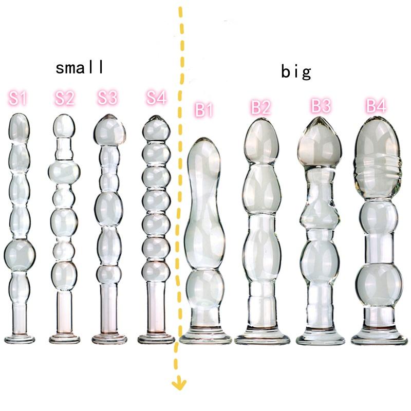 VaHppy Sex Toys SM BDSM Anal Plug Glass Transparent Smooth Gay Girl Masturbation Unisex Massage Stick Adult Products Beading