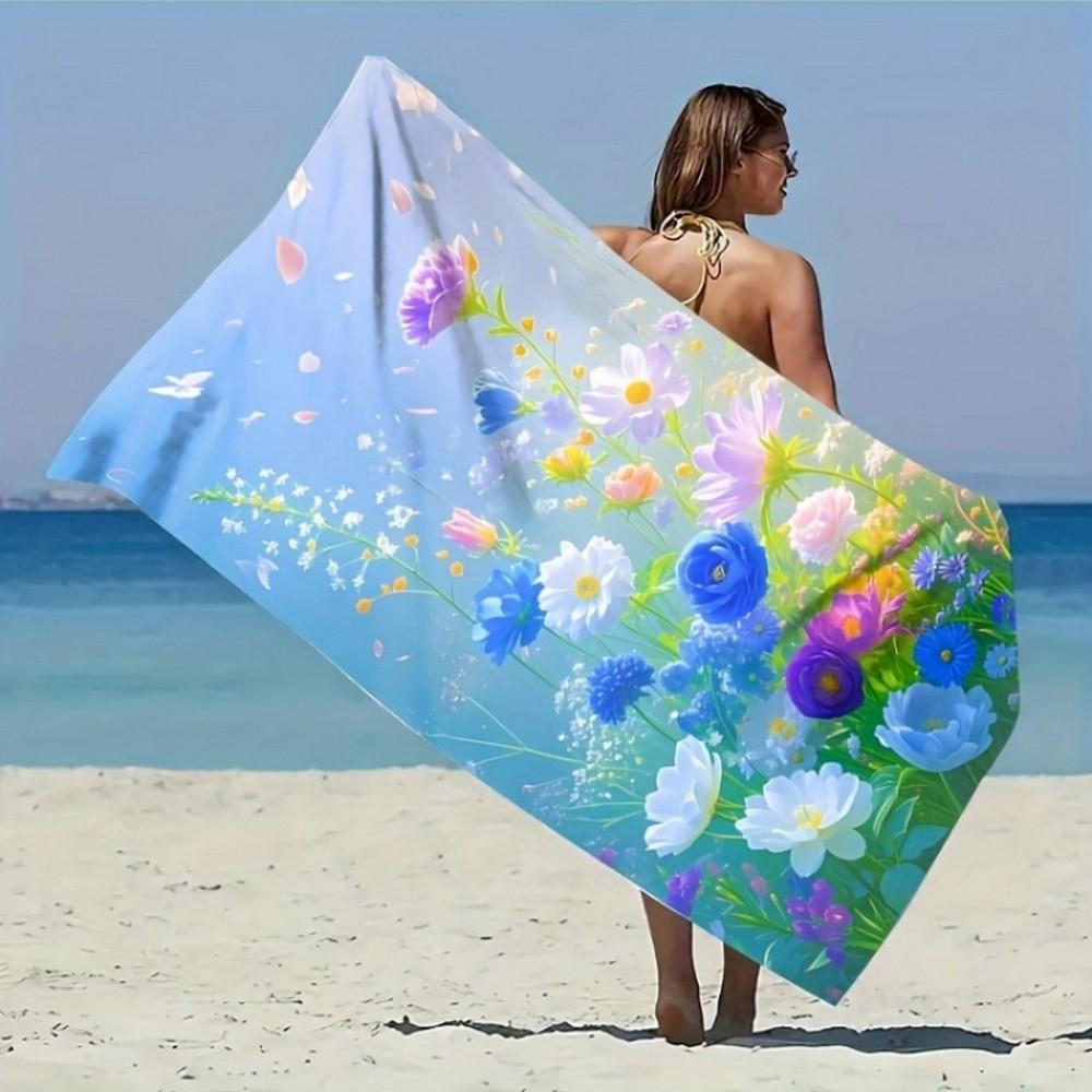 Floral Dream Beach Towel Patterned Sunscreen And Windproof Suitable For Swimming Pool Camping Travel Blanket