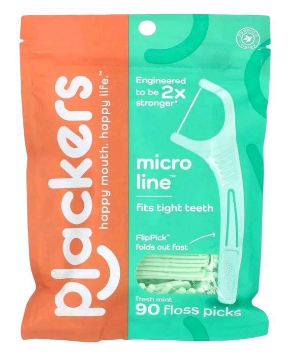 Nici Dentystyczne Z Uchwytem I Wykałaczką Miętowe Floss Plackers 90 Sztuk