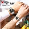 Oufanni Couple's Waterproof Quartz Watches with Double Calendar & Luminous Steel Band