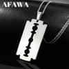 Collana Ciondolo Lama di Rasoio Hiphop Uomo Acciaio Inossidabile Forma Coltello Lama di Rasoio Rasoio Catena Gioielli N443S01