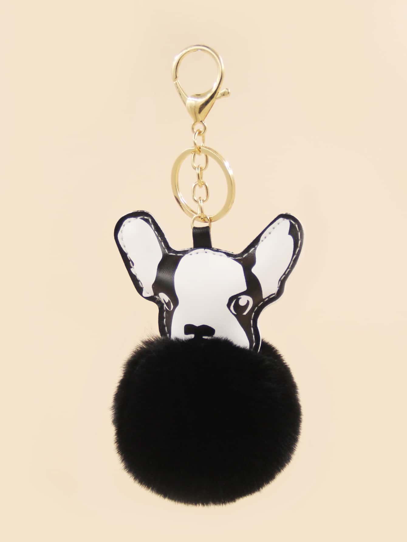 

Мультяшный брелок для ключей: Милый плюшевый шарик-подвеска с животными для сумок и автомобилей