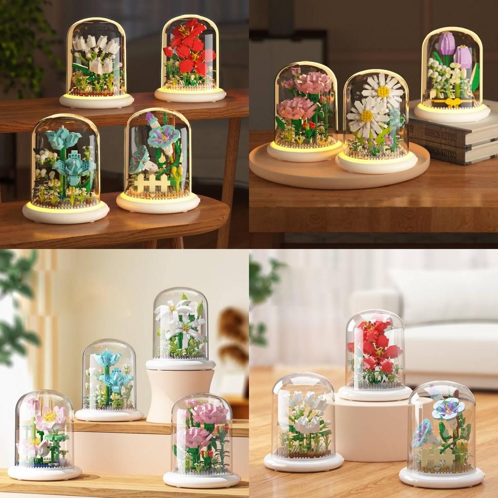 Puzzle Educational Building Blocks Flower Sunflower Jasmine Children Toys Model