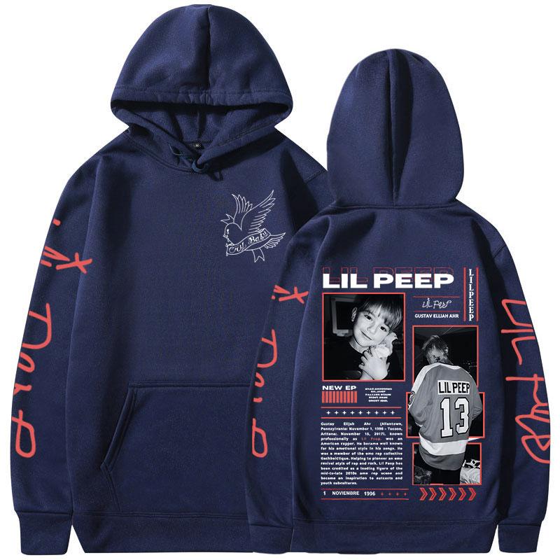 Raper Lil Peep Crybaby Hellboy Bluzy z kapturem Moda Hip Hop Retro Bluzy Męskie Odzież Luźne Długie Rękawy Polarowe Swetry