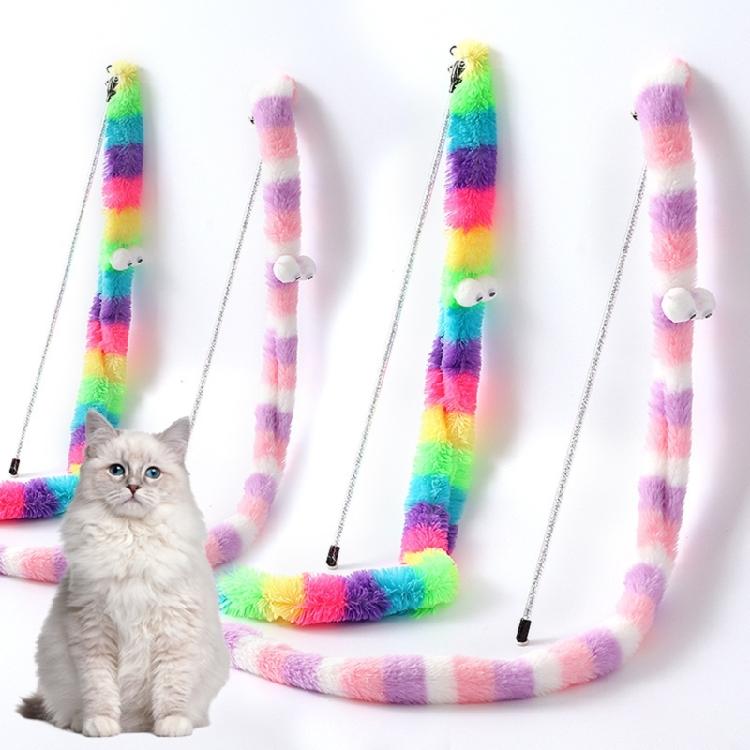 Cats Wand Teasing Stick for Kitten Interactive Cats Toys Plush Teaser with