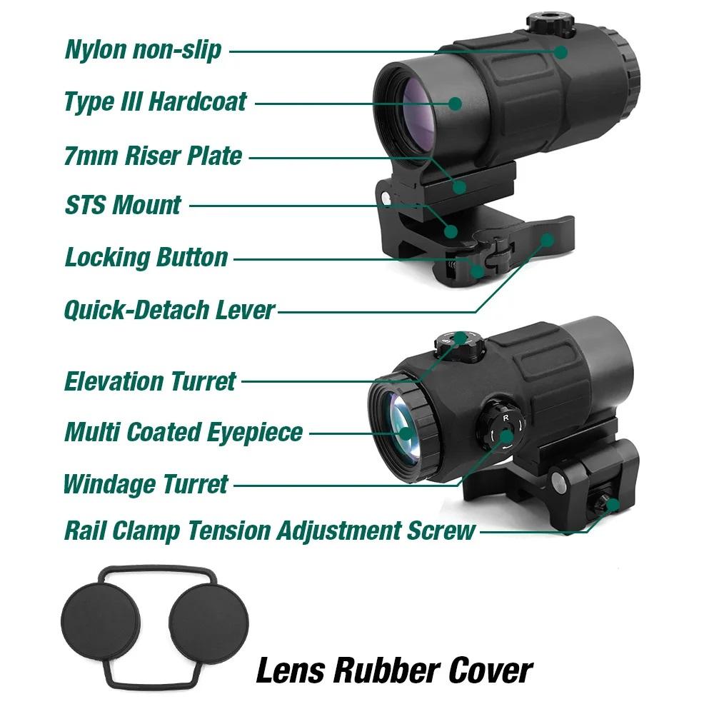 EVOLUTION GEAR Tactical Airsoft G45 Magnifier Sight 5X Mag Scope