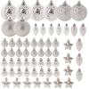 Christmas Baubles Shatterproof Christmas Tree Bauble Silver Ornaments Set of 60 Pcs