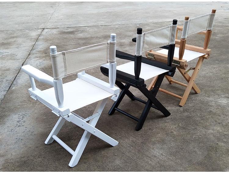 Children's Solid Wood Director Chair with Folding Backrest - Log Color Game Seat.