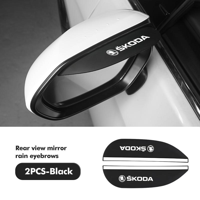 AAABQ1 For Skoda 2PCS Soft Rubber Rearview Mirror Rain Eyebrow Styling Accessories Fabia Kamiq Superb Scala Enyaq-iV MK3 VisionS Yeti