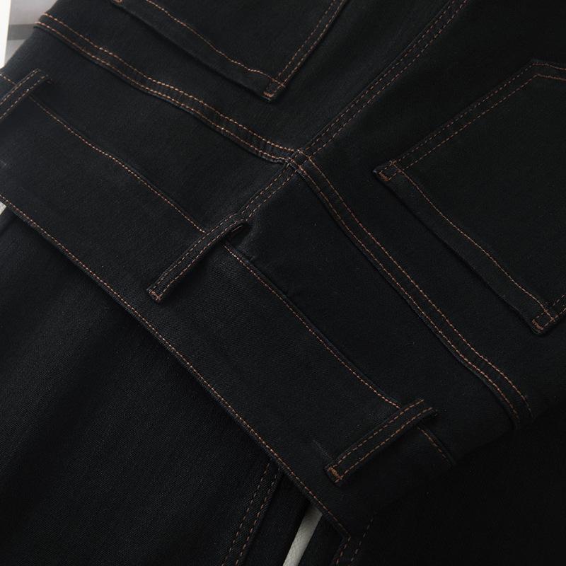 Women's Petite High-Waisted Micro-Flared Black Jeans - 2025 Spring Style