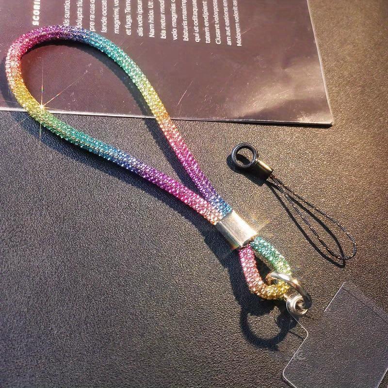 Glitter Flashy Rhinestone Cell Phone Charm Lanyard for Mobile Phone Diamond Crystal Phone Wrist Straps Keychain Hanging Anti-lost Rope