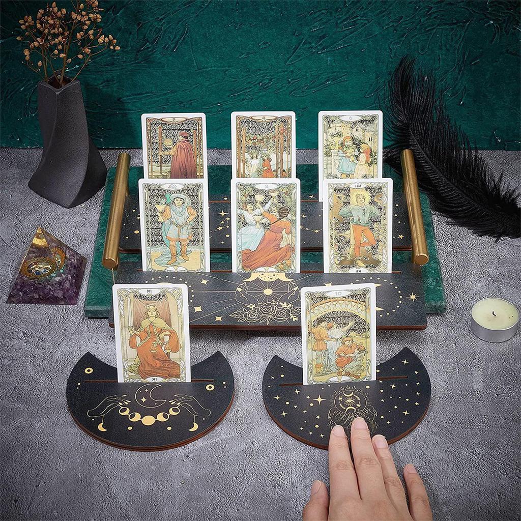 Tarot Kartenständer Halter Holz Tarot Altar Halterung Display Sitz Hexe Divinations Werkzeug Karten Orakel Kartenhalter Kartenhalter