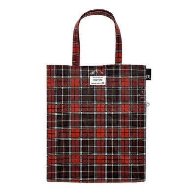 Laminated Front Vertical Type A4 Freestanding Tote Bag Arcatre Laminated 02 Red [Rootote] Women's