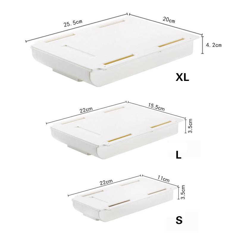 Hidden Drawer Organizer No-Punch Under Desk Stationery Box Paste Small Drawer Tray Under Drawer Desk Miscellaneous Storage