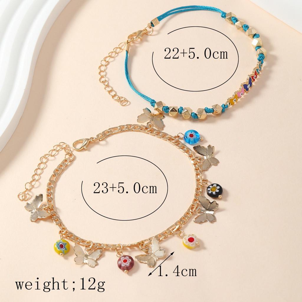 Alloy Fashion Women Foot Chain Accessories Set With Colorful Elements Floral