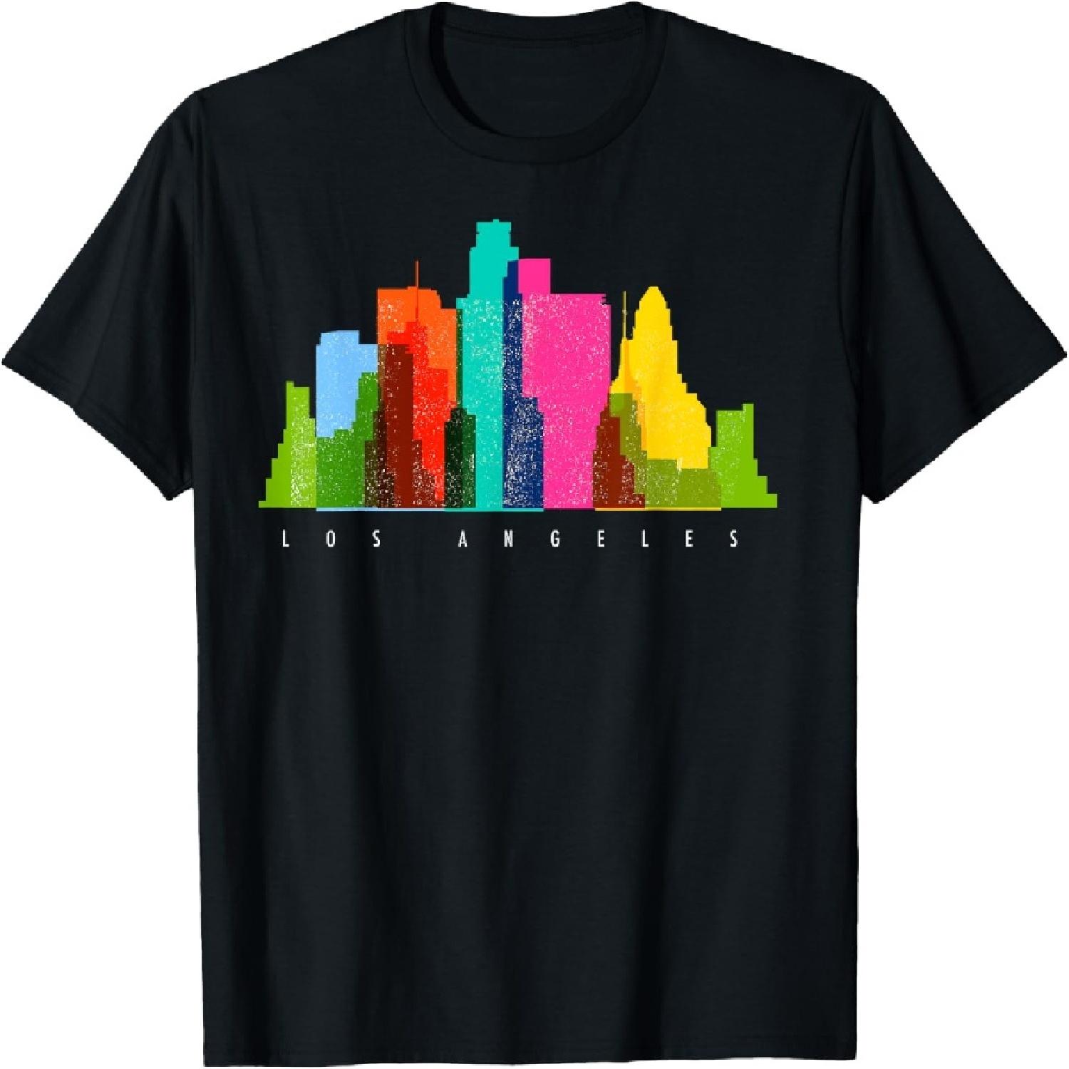 Винтажная футболка с силуэтом Лос-Анджелеса XXXXXL разноцветный