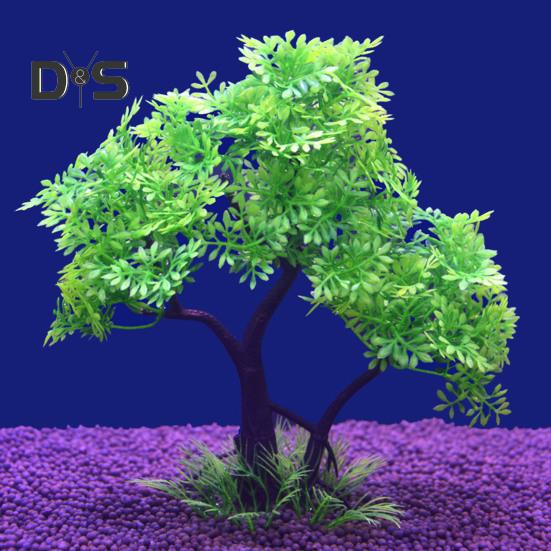 

2 шт. искусственное дерево, пластиковые аквариумные водные растения, реалистичные, экологически чистые, яркие цвета, имитация растений, модельные украшения, украшения для аквариума G