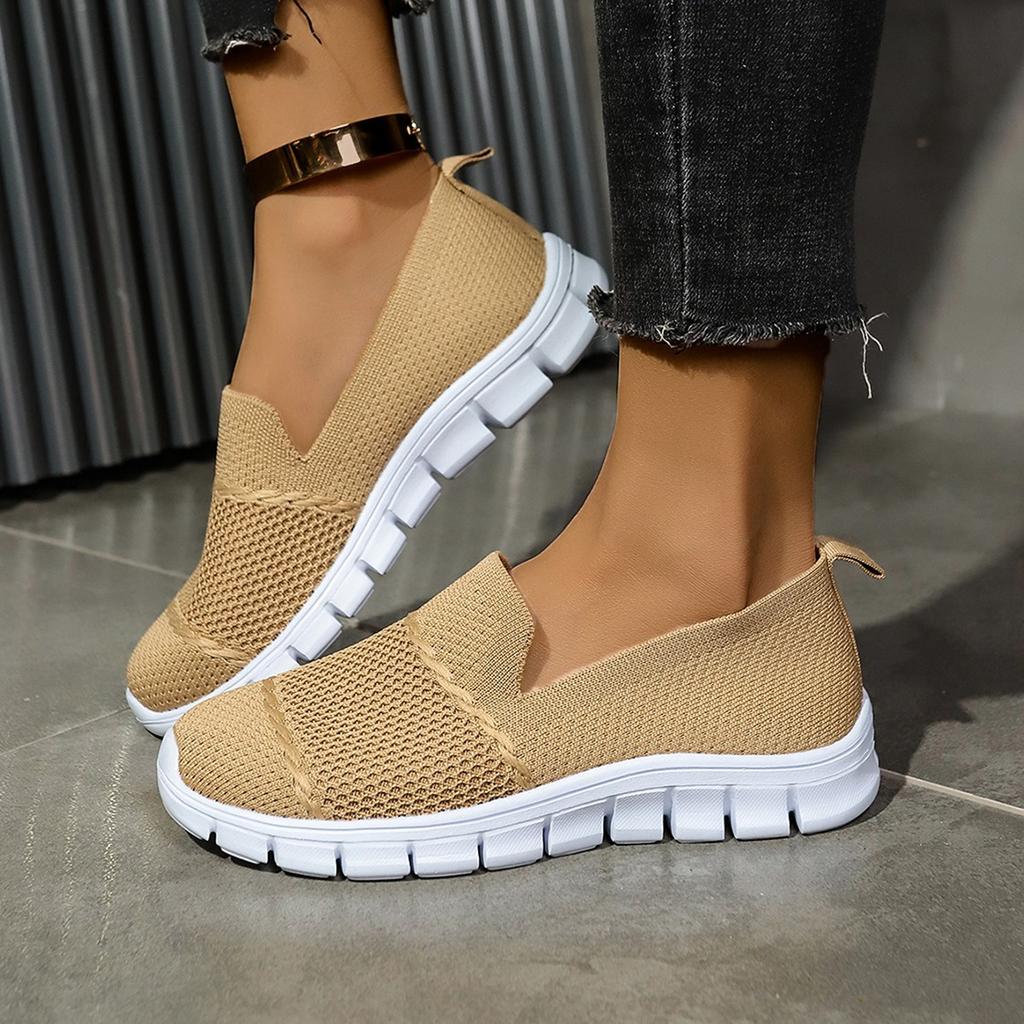Summer New Casual Single Shoes Breathable Mesh Round Head Comfortable Casual Shoes Women's Foreign Trade Cross-border Large Size Women's Shoes