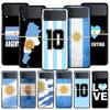 Phone Case for Samsung Galaxy Z Flip 3 4 5 Folding Mobile Shell Hard PC Fundas Black Protect Cover Argentina Flag Soccer 10