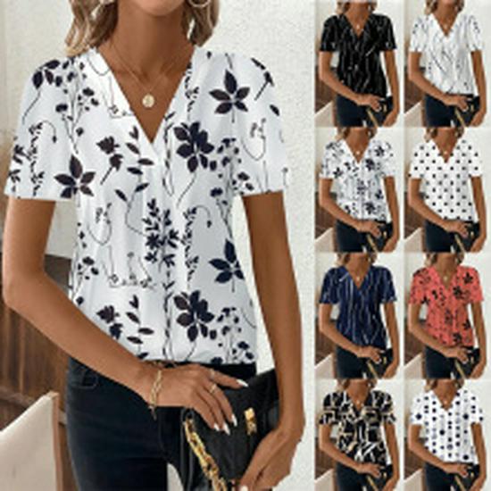 2026 Spring/Summer Women's Versatile V-Neck Loose Temperament Shirt