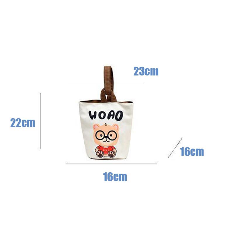 2025 Portable Bucket Bag Hand-Carrying Out Ins Canvas Bag Cute Girl Mobile Phone Female Bag