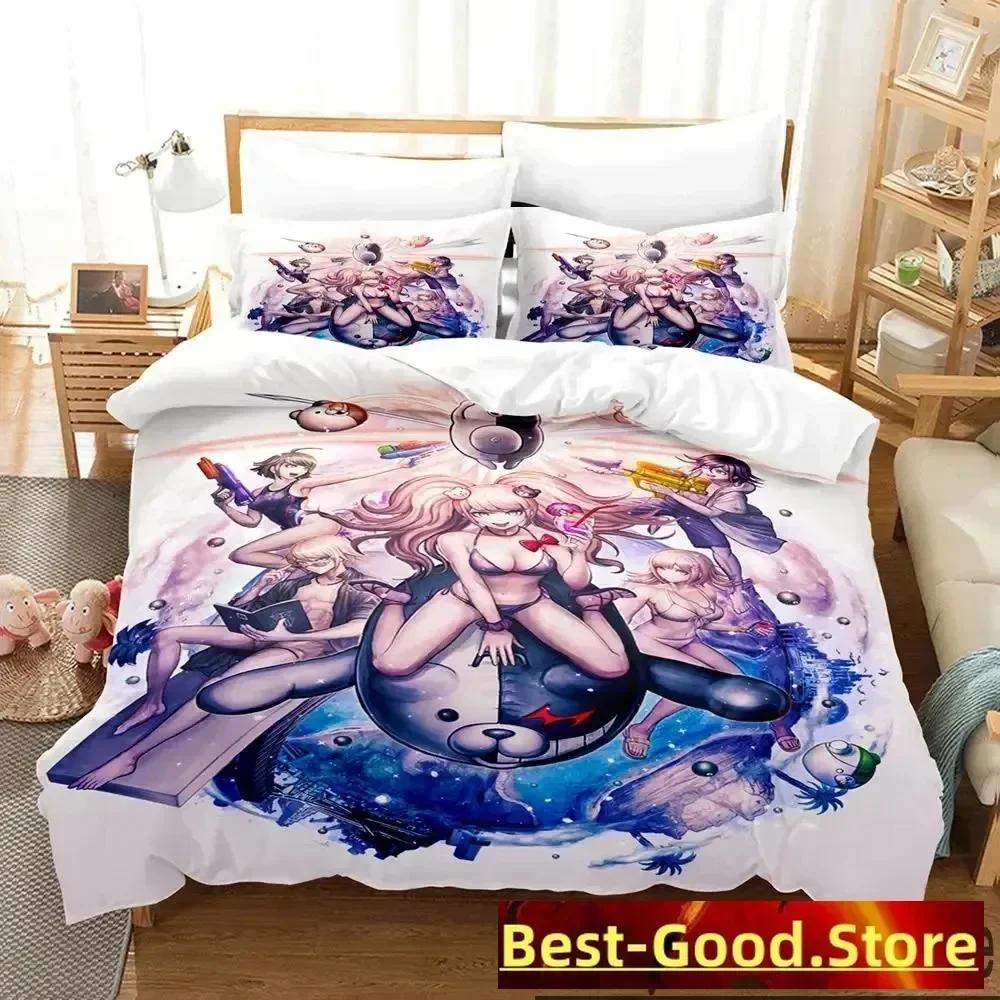 3D Print Anime Danganronpa Bedding Set Duvet Cover Sheet Printed Bed Set Pillowcase Bed Full Queen King Size Comforter Bedroom