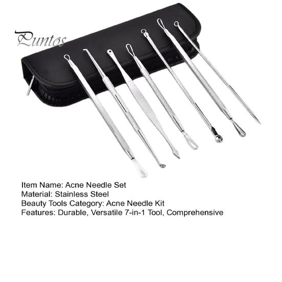 7Pcs Blackhead Remover Tool Kit Acne Needle Set for Face Skin Blemish Extractor with Storage Box Stainless Steel Pimple Popper Set for Acne Calluses