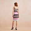 Veromoda Vestido Midi de Tricô Listrado com Decote em V Feminino