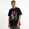 Cool Anime Girl Group Print Casual Tops Trendy Edgy Character Pattern Loose Daily Tees Pure cotton T-shirt