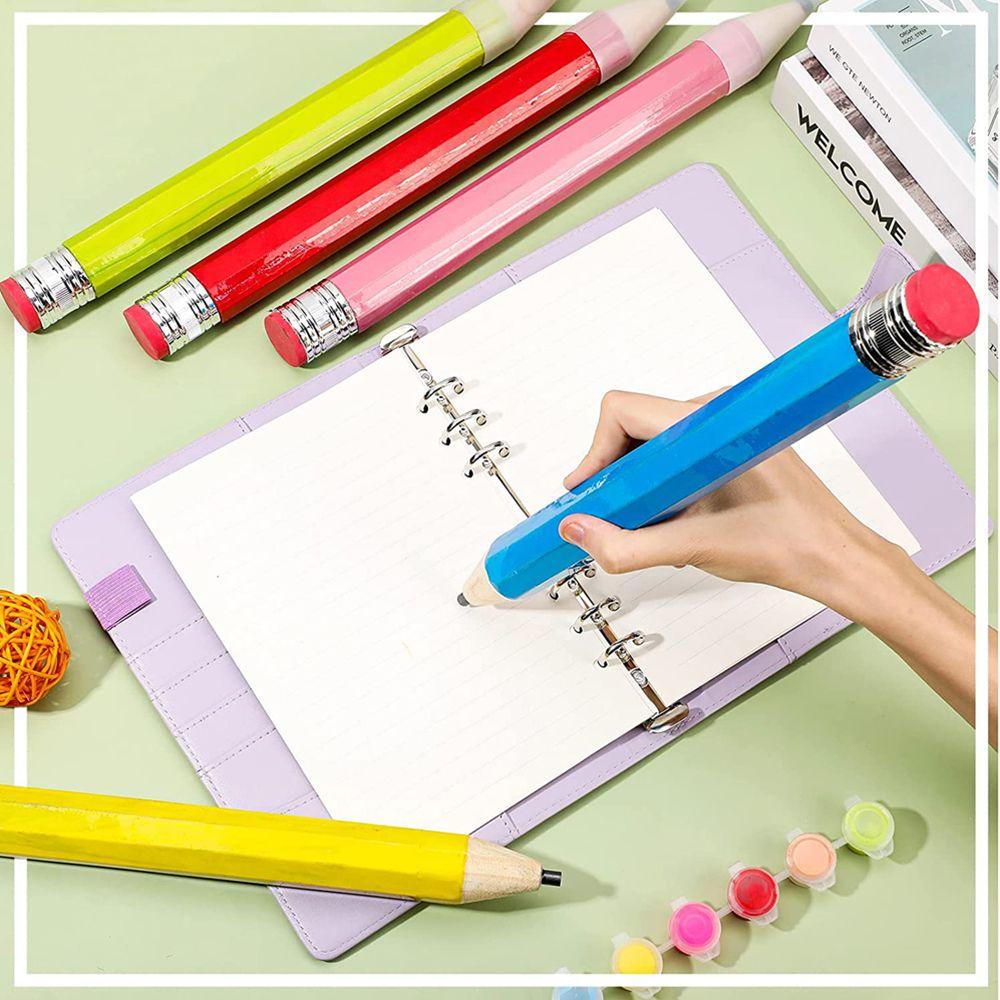 Girls 35cm Kids Woodworking Toys with Cap and Eraser Wood Jumbo Pencil Giant Pencil Huge Pencil