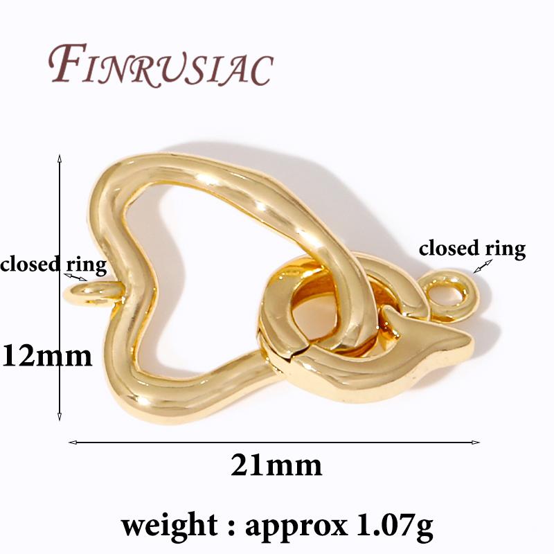 18K Real Gold Plated Heart Shape Connector Clasps,Pearl Clasp For Jewelry Making Findings DIY Accessories,Fastener Clasps