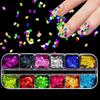 Holographic Nail Art Sequins Laser Shiny Nail Charms New Sequins Nail Decorations DIY Decoration