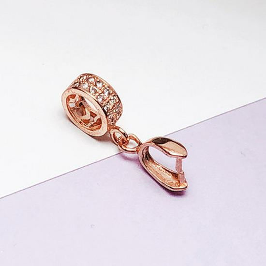 S925 Sterling Silver Gold-Plated Jade & Amber Clip-On Pendant Buckle
