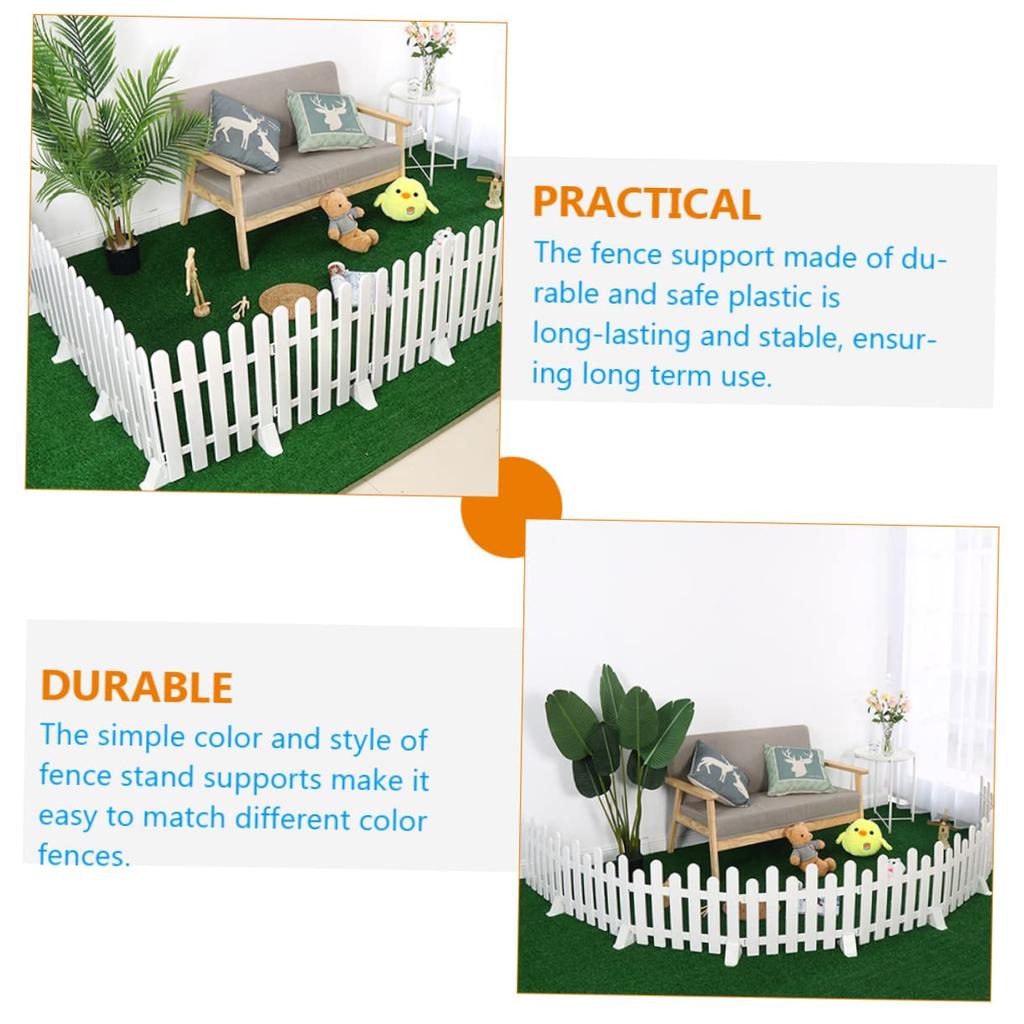 OUNONA 4-Piece Interior Accessory Support Paws for Pet Gates and Fences, Triangular Stabilizer Supports for Indoor Pet Fences, Plastic